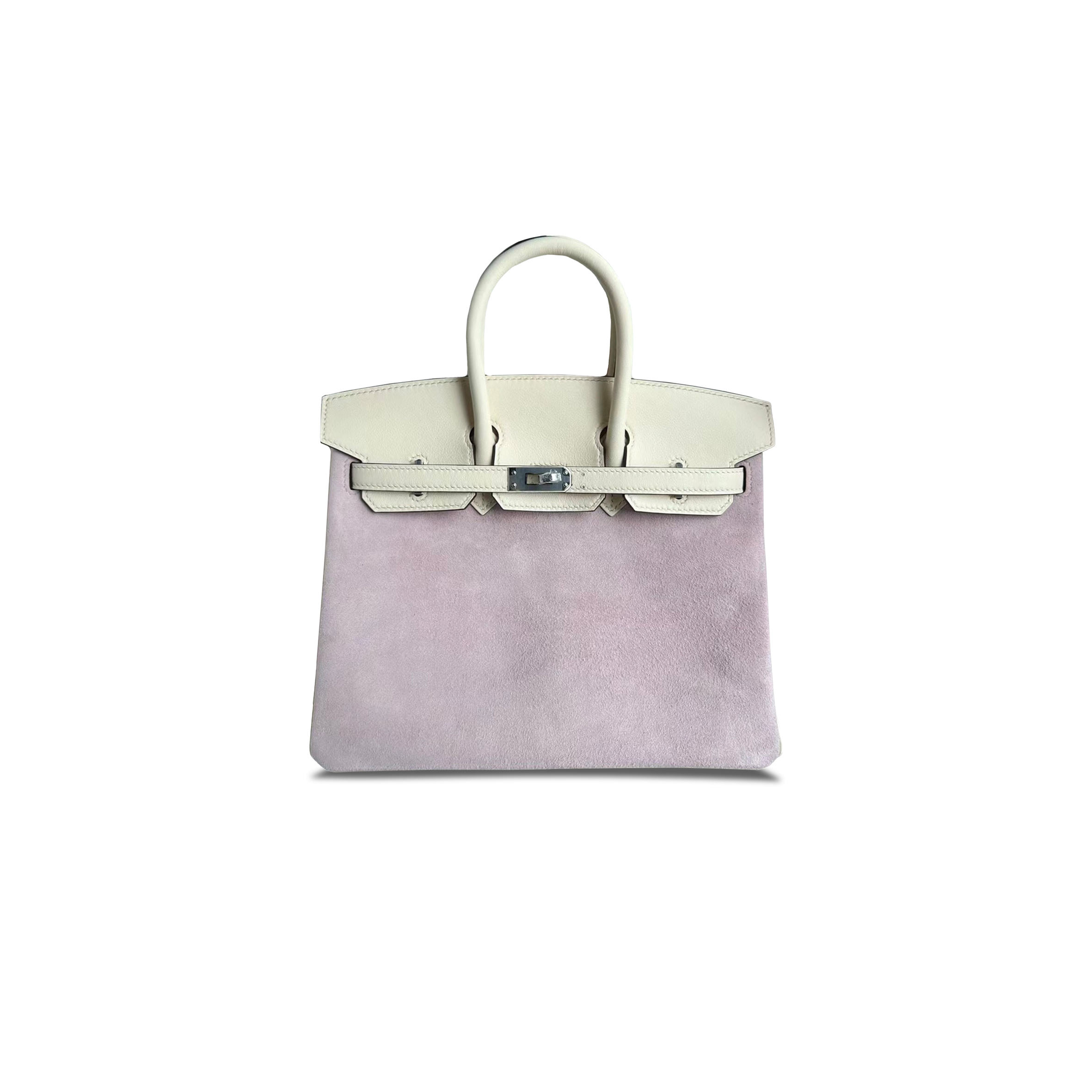 HERMES BIRKIN 25 WISTERIA PINK SUEDE HANDBAG 2440209 (25*20*13cm)